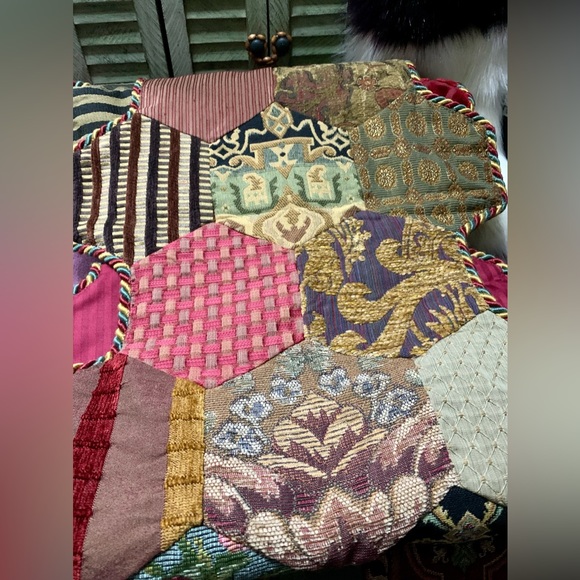 🍀CAMINO DE MESA DE RETAZOS,ESTILO VICTORIANO 🌺ECHO A MANO🍀TELA VINTAGE🍀#700 - Picture 14 of 17